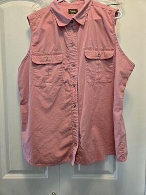 Cabela's Women's Sleeveless Button-Down Utility Shirt - Pink
